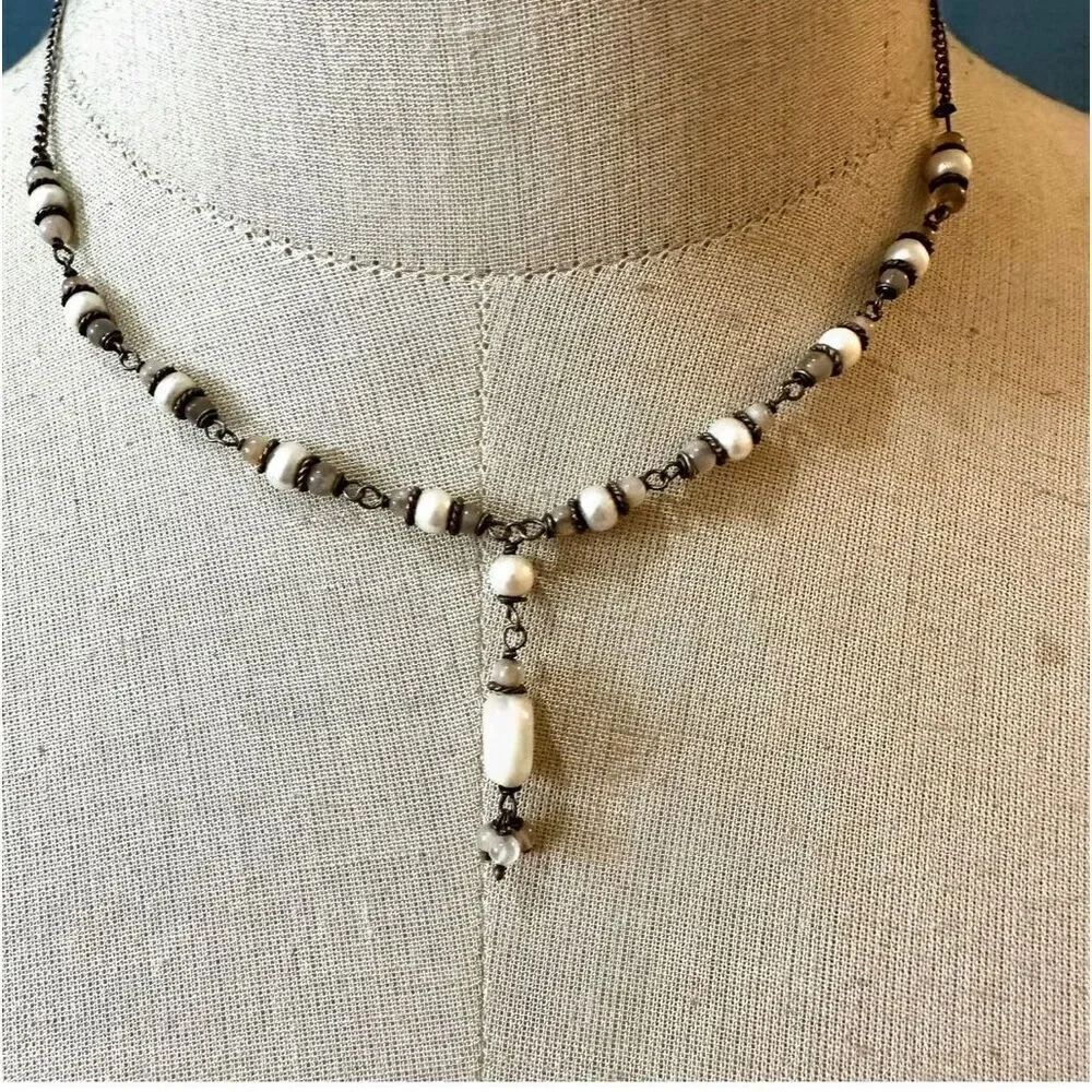 Sterling silver Pearl beaded necklace